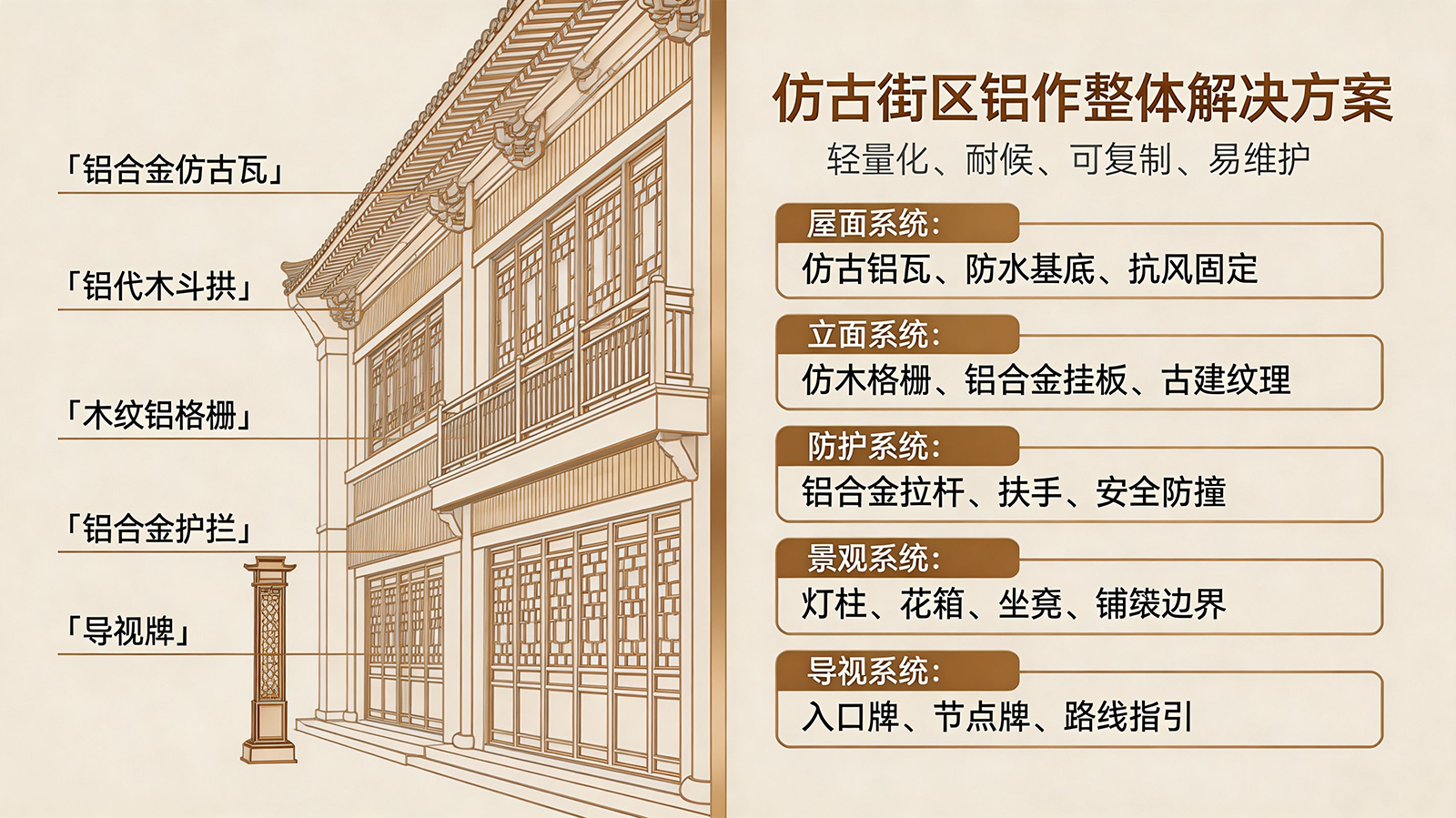 文旅景区仿古街区铝作整体解决方案