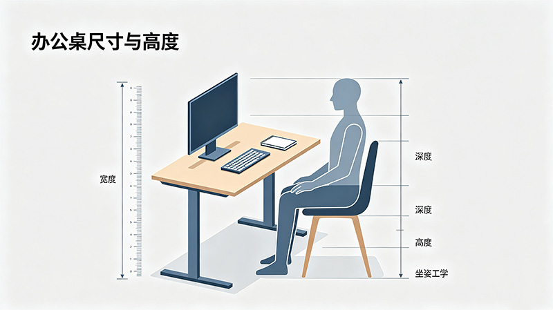 办公桌尺寸与高度怎么选？桌面深度宽度匹配科普指南