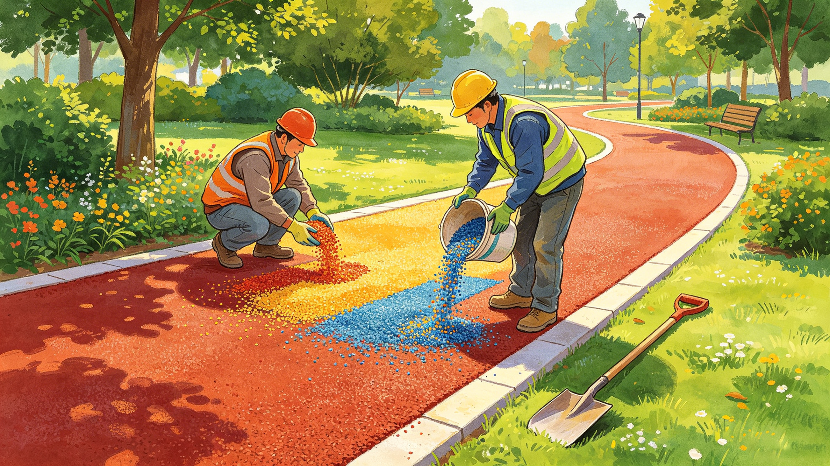 MMA彩色路面 vs 水性聚合物彩色路面：西安道路工程选型对比与实测数据