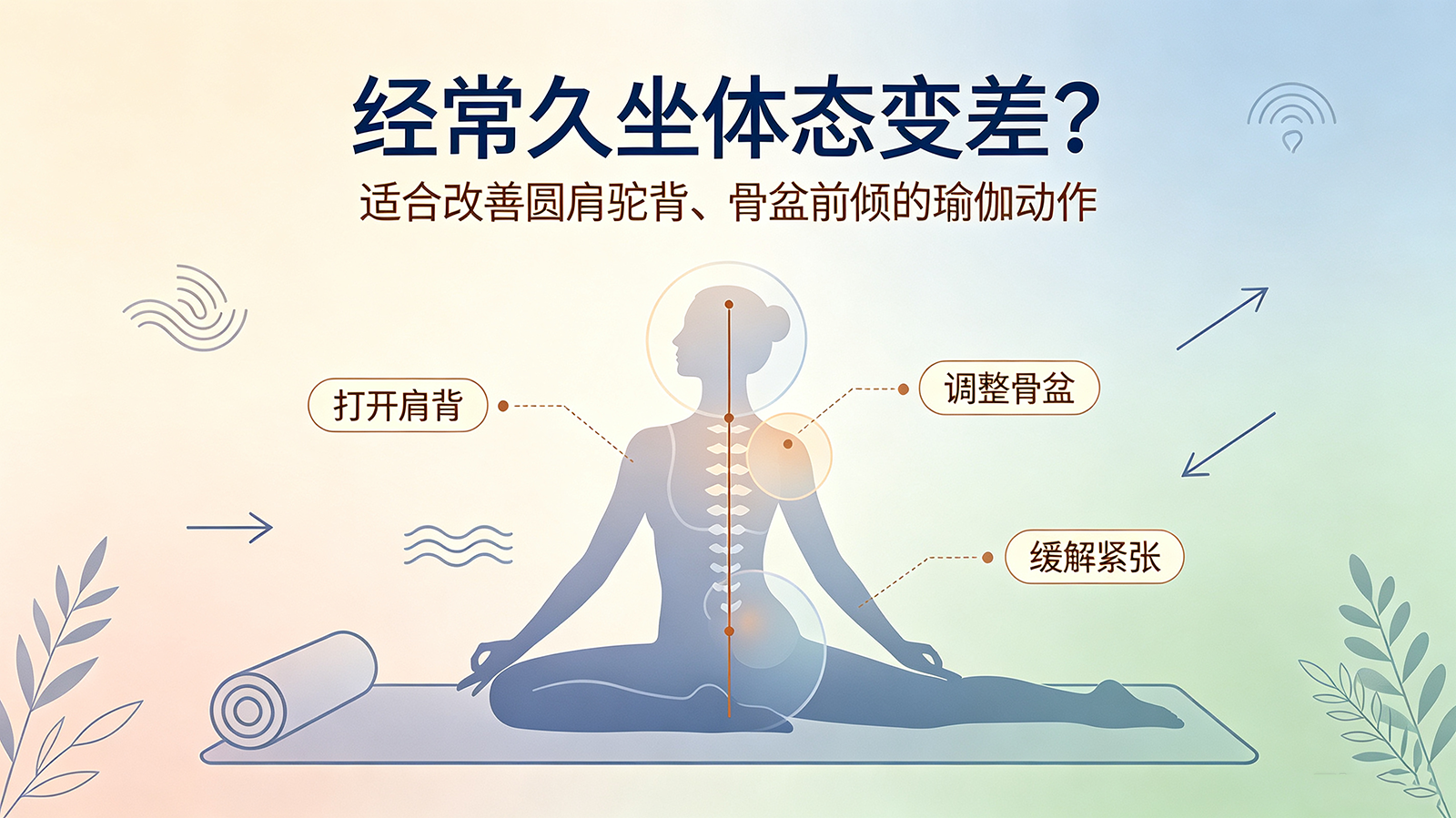 经常久坐体态变差？适合改善圆肩驼背、骨盆前倾的瑜伽动作推荐